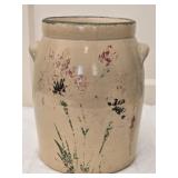 Vintage Hand Painted Pottery Crock
