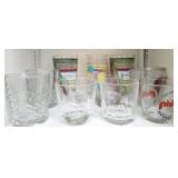 Shelf lot of bar glasses
