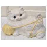 Ceramic Decorative Cat Playing with Yarn