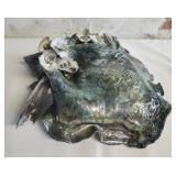Sculptural art piece abstract metallic glazed