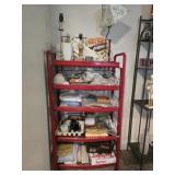 Red rack and contents