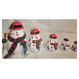 Vintage Set of 5 Nesting Christmas Snowmen Dolls