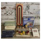 Estate Lot of Misc Poker Chips Cards Hexoblox Etc