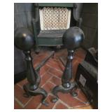 Pair of iron fire dogs