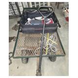 Green cart and contents