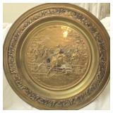 vintage English fox hunt sculptural wall plate