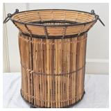 Beautiful Bamboo Rattan Style Bin with Handles