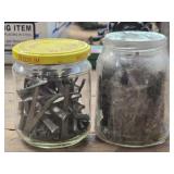 Lot of 2 Jars of Square Head Nails
