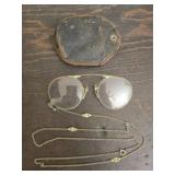 Antique glasses with chain and carrier
