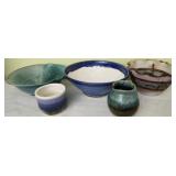Collection of handmade studio art pottery