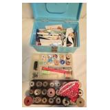 Box of sewing supplies
