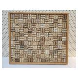 Framed handmade wine cork bulletin board