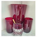 Vintage ruby red glass items