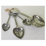 Set of Ganz heart shaped measuring spoons