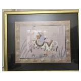 Framed Indian Gouache painting on silk