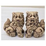 Pair of Pottery Foo Dog Pieces
