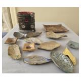 Handmade pottery pieces by a local artist MaryAnn