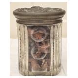 Vintage Glass Jar with Silverplated Lid & Potpourr