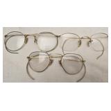 Lot of 3 10k-12k gold filled glasses