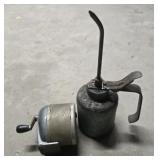Vintage pencil sharpener and oil can