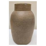 Brown pottery crock