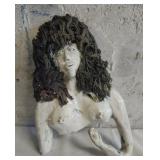 Ceramic handmade mermaid art sculpture