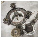 Antique Art Deco polychrome style chandelier