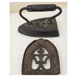 Vintage Colebrookdale Iron Stand & Heavy Iron
