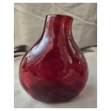 Ruby Red blown glass vase