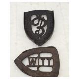 Lot of 2 Cast Iron Iron Stands
