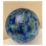 Blue and green glass ornament
