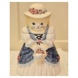 Ceramic Victorian Cat Cookie Jar