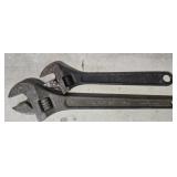Lot of 2 adjustable wrenches