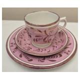 3pc pink cup and saucer