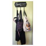 Wall mounted hook holder w bags & more