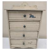 Mini 4 drawer wood chest