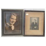 Lot of 2 old photos framed