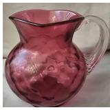 Fenton Glass Cranberry Pitcher