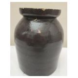 Dark brown pottery crock