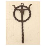 Cast Iron Longhorn & Rope Hanging Rack