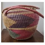 vintage snake charmer style woven grass basket