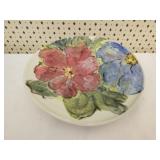 Floral round plate hand painted