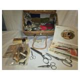 Sewing basket with contents