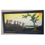 Framed painting of landscape scene