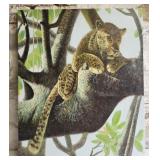 Canvas w a Leopard in a tree acrylic paint