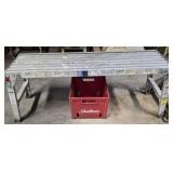 Foldable metal step ladder and crate