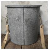 Vintage aluminum container with net