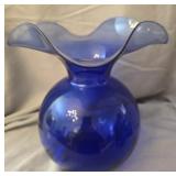 Cobalt Blue ruffled edge vase