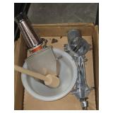 Vintage Metal Meat Grinder & Accessories