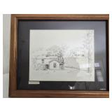 Whitetail farm black & White pen & ink